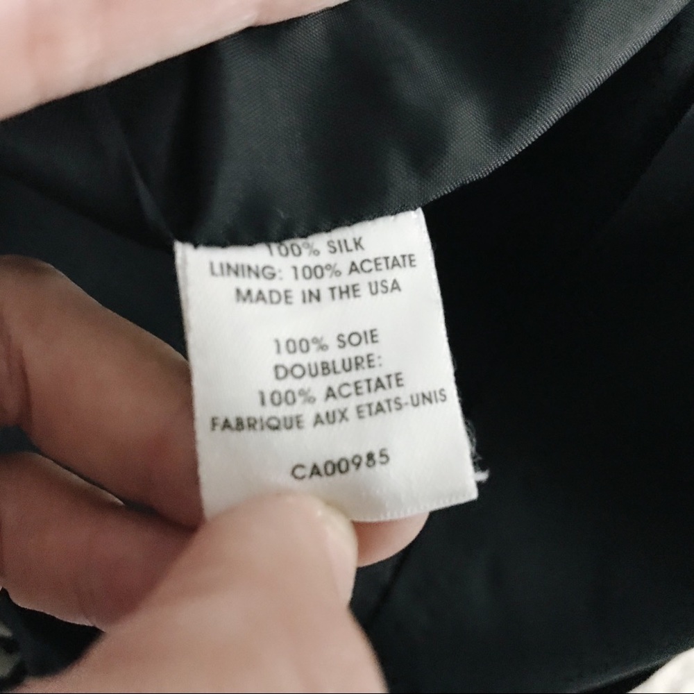 Nanette Lepore Black Cream Silk Dress - 2 - Picture 7 of 8